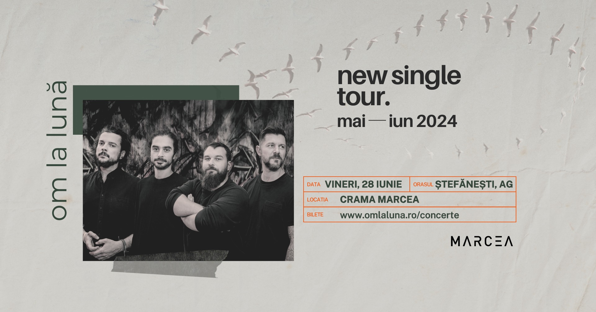 Om la luna. New single tour. Crama Marcea (Stefanesti)