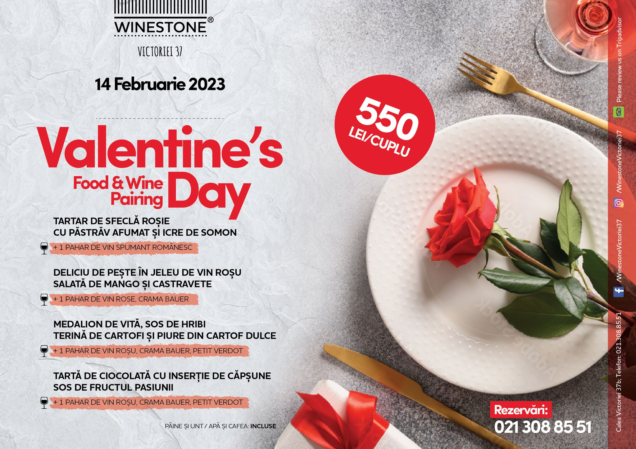 Food & Wine Pairing de Valentine's Day (Bucuresti)
