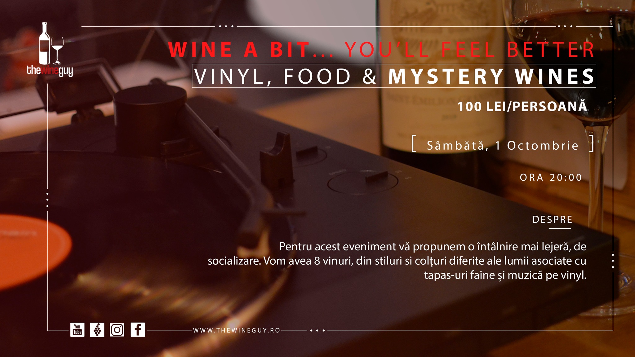 Wine a Bit... Vinyl, Food & Mystery Wines (Timisoara)