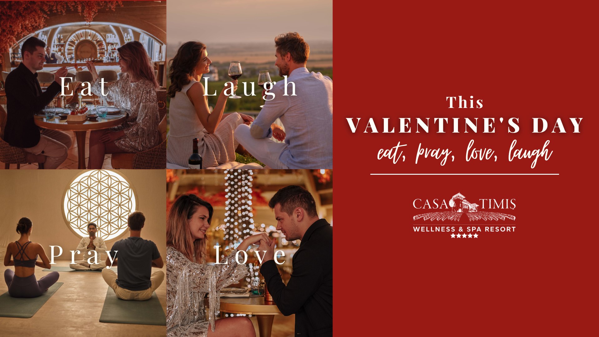 This Valentine's Day - Eat, pray, Love, Laugh. Dinner (Dealu Mare)
